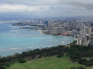 Vista de Honolulu desde el Diamond Head, Hawaii.