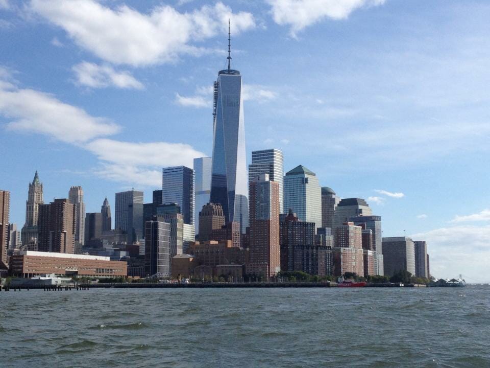 View of the downtown from the Hudson River.