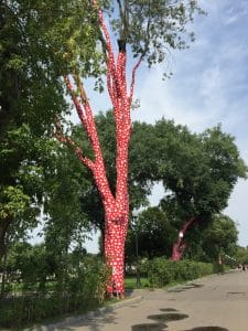 Instalación artística en el Parque Gorky.