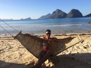 Just chilling in, Las Cabañas Beach, El Nido.