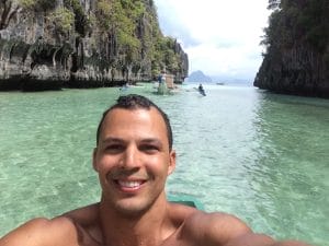 Selfie saindo da Big Lagoon, El Nido.