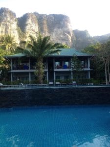 Meu hotel em Railay Beach West.