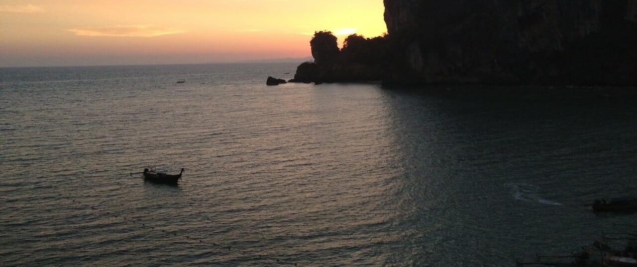 Sunset from the view point in Railay Beach West.