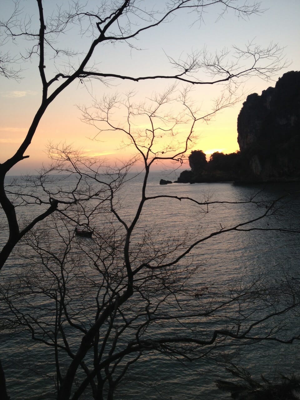 Sunset from the view point in Railay Beach West.