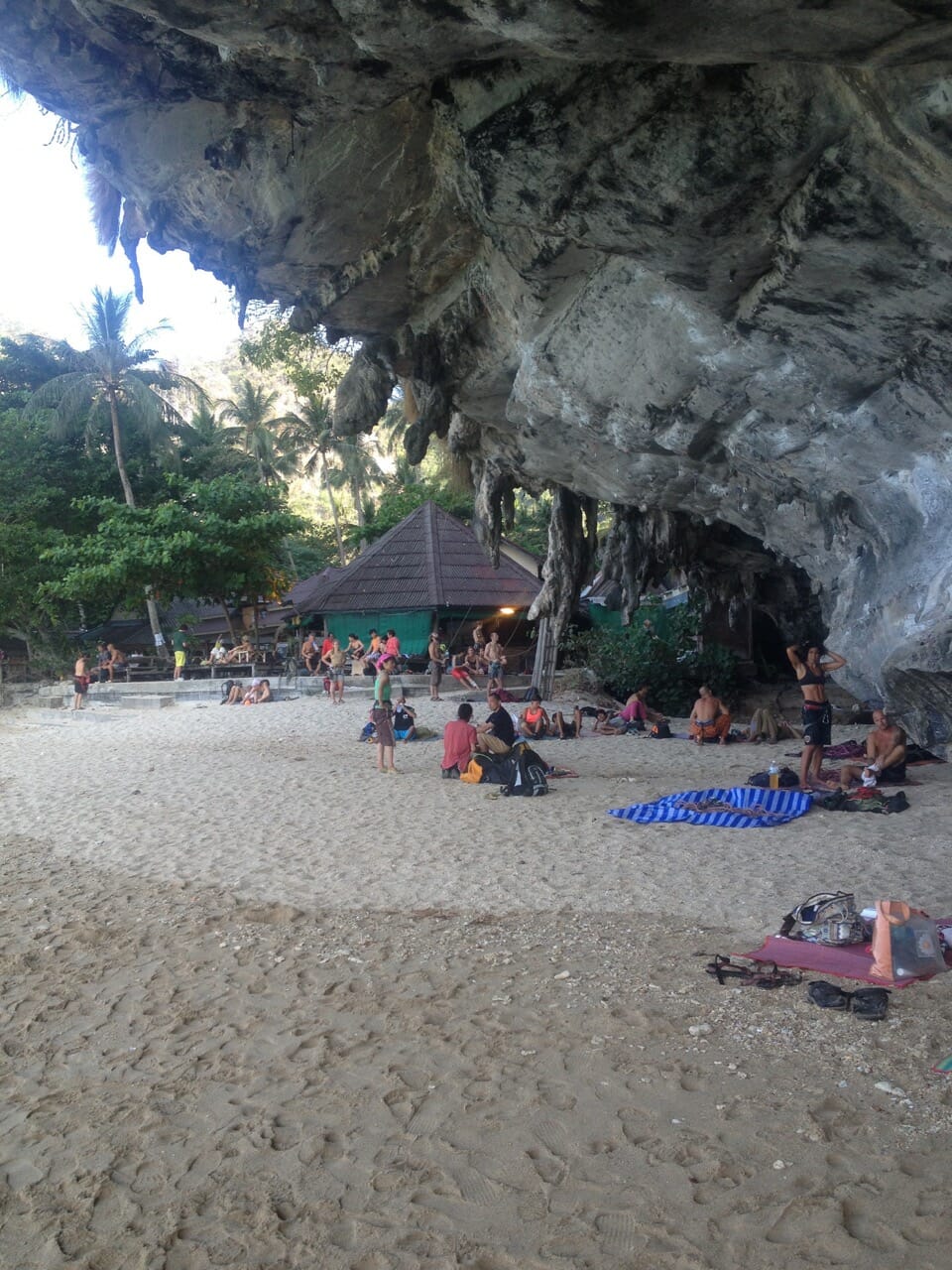 Rock climbers in Railay Beach.