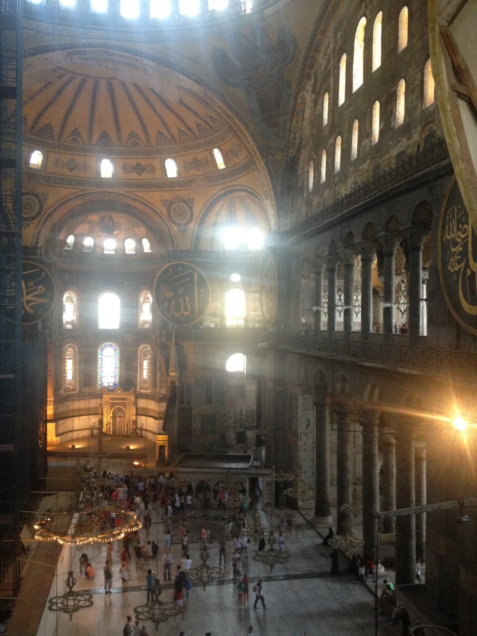 The view of the interior of Hagia Sophia, Ifrom the second floor, stanbul.