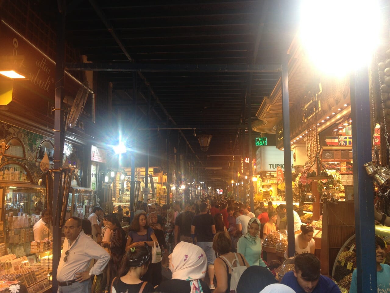 People inside the Spice Bazaar, Istanbul.