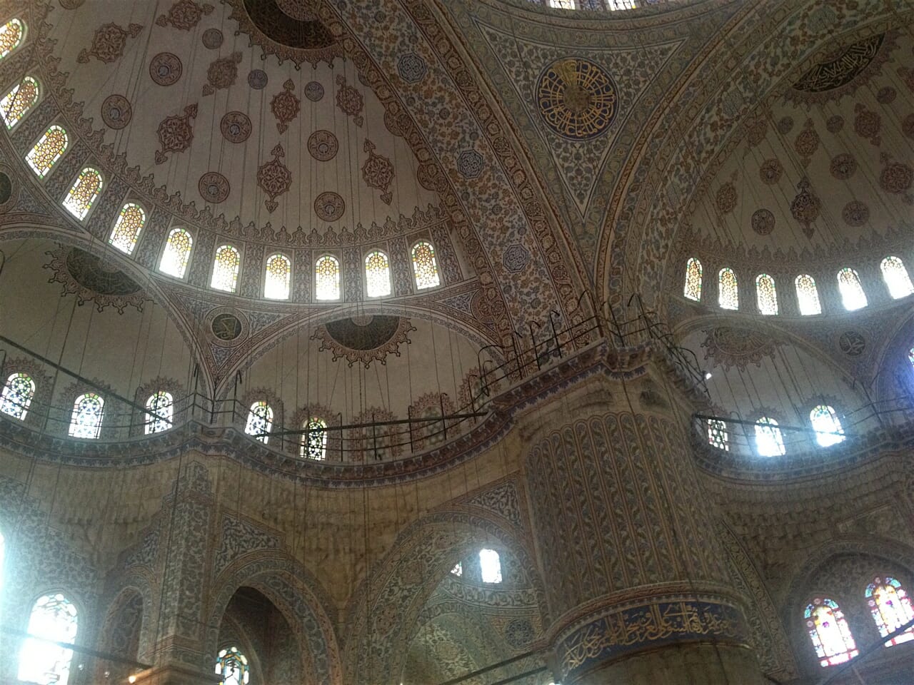 the interior of the Blue Mosque, Istanbul.