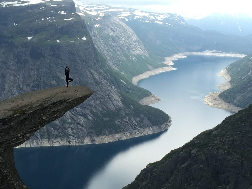 on the top of Trolltunga