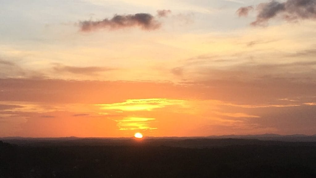 Pôr do sol visto da pousada O Céu de Boipeba, Velha Boipeba, Bahia