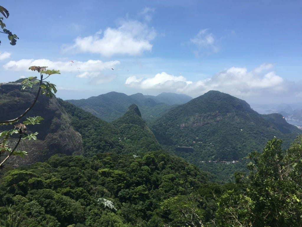The view of Pedra Bonita from Pedra da Gavea trail, Rio de Janeiro, Brazil