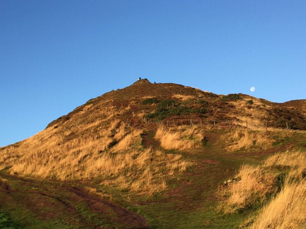 The top of Arthur's Seat from the ground, Edinburgh, Scotland