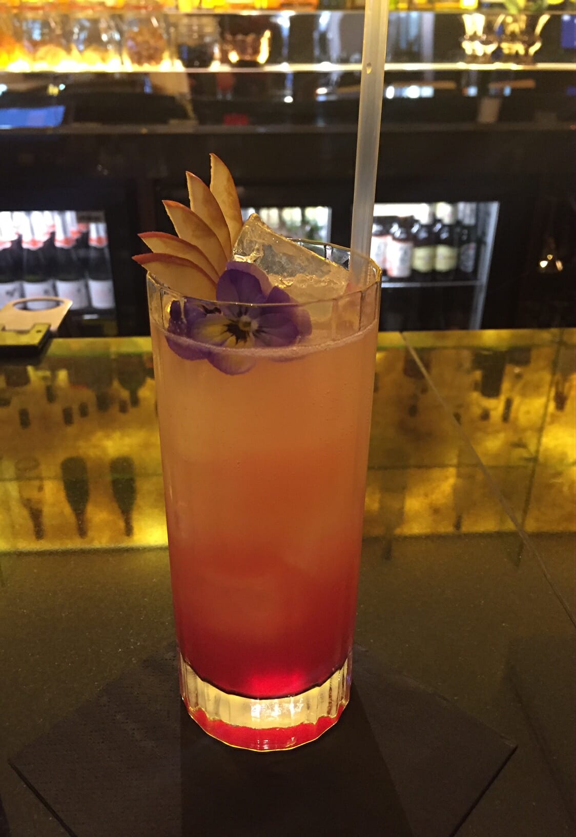 a colourful drink served at Chaophraya