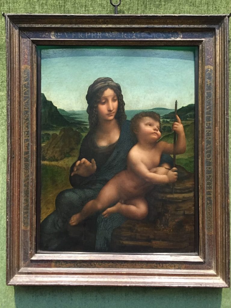 Quadro Madonna do Yarnwinder de Leonardo da Vinci na Galeria Nacional da Escócia