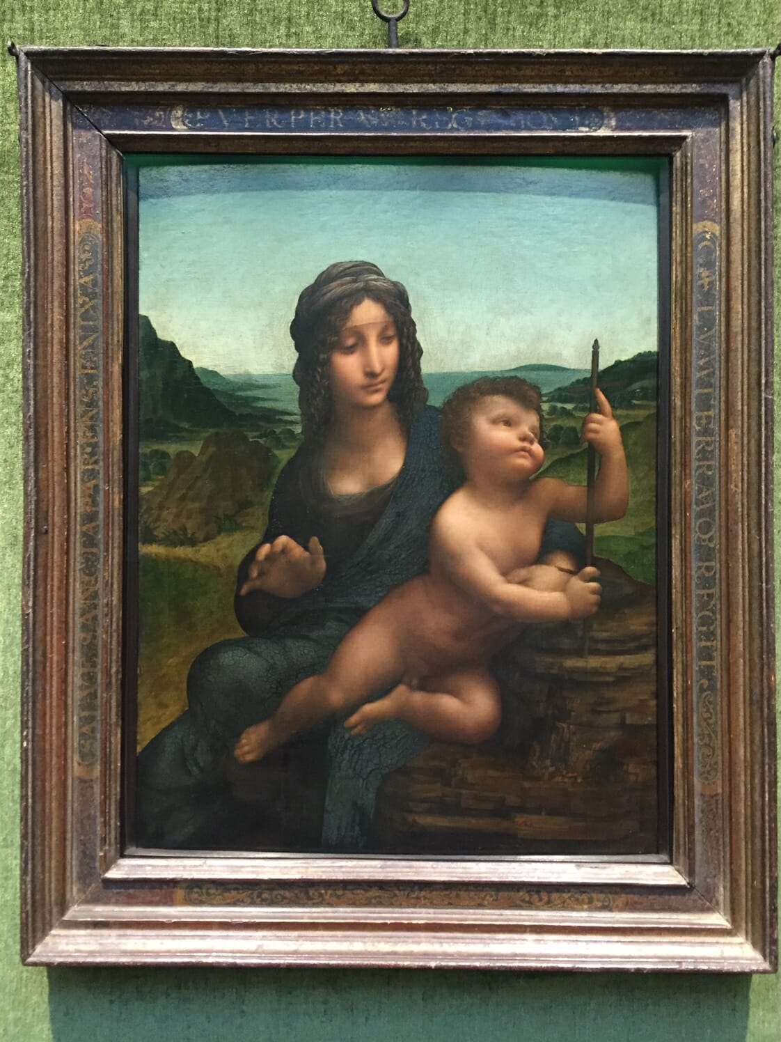 the Madonna of the Yarnwinder painting, by Leonard da Vinci, at the Scottish National Gallery in Edinburgh