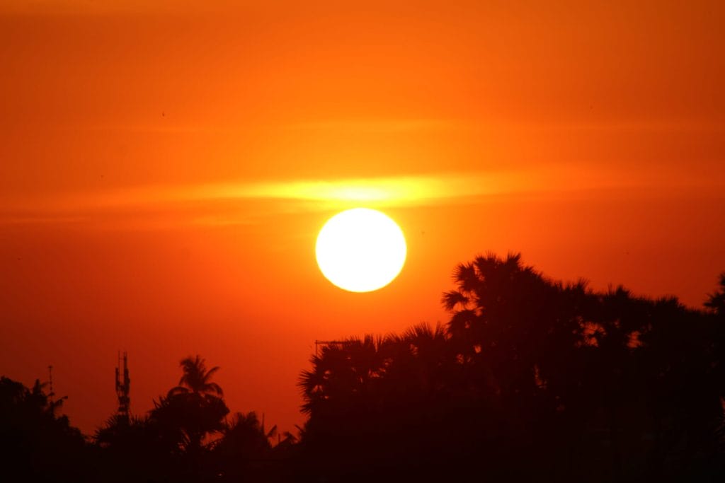 Sunset view from the pool. 