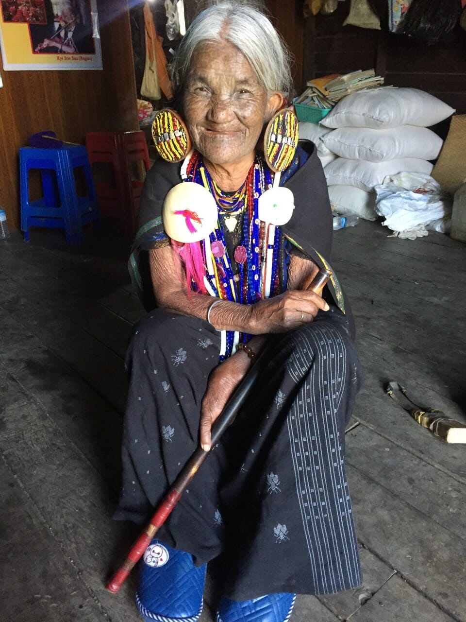 Visiting tattooed face women villages, Mindat - Myanmar 1