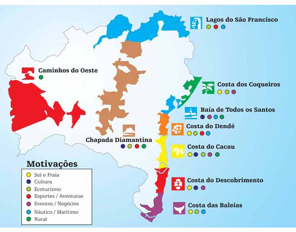 Mapa do litoral baiano