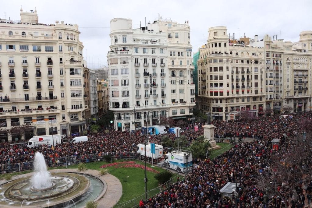 Valência durante o festival Fallas