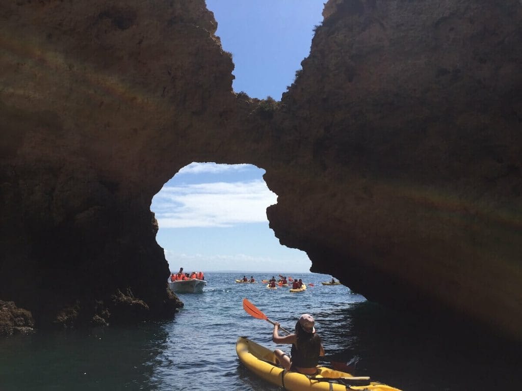 Paseo en caiaque para Ponta da Piedade