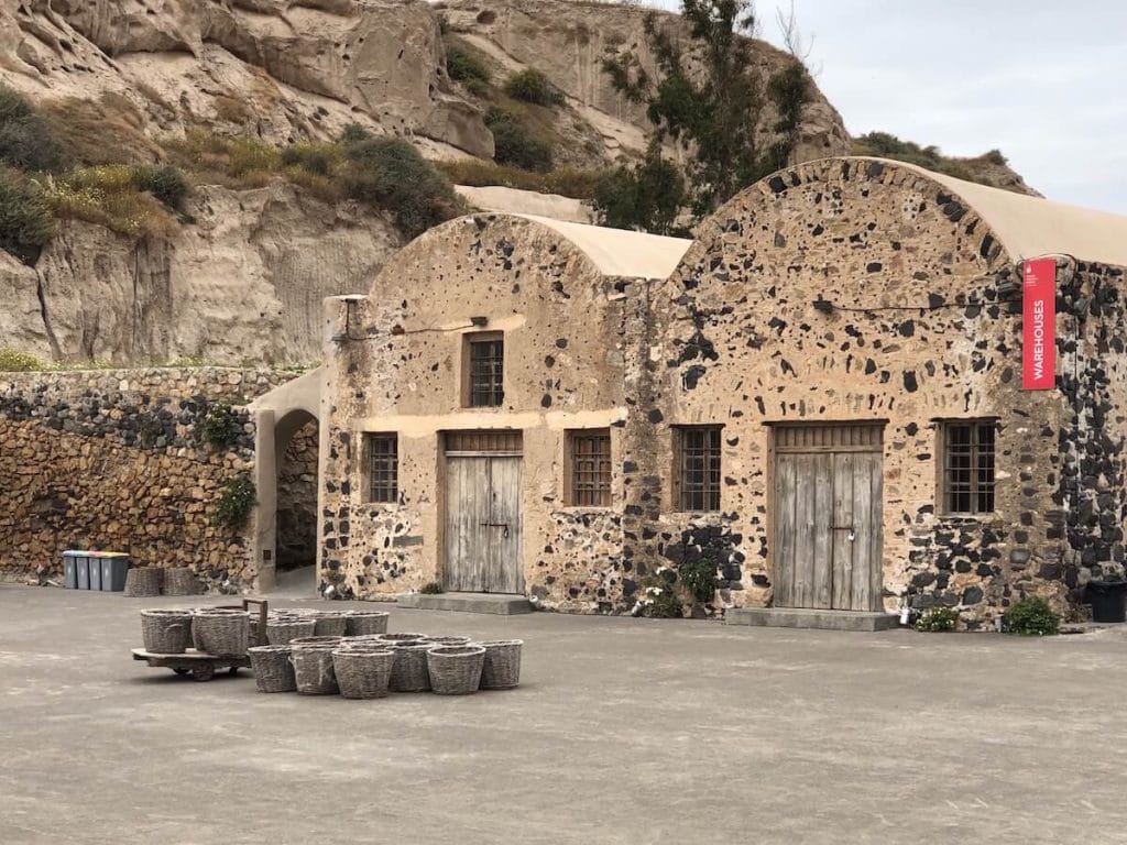 the buildings of Santorini Old Tomato Factory