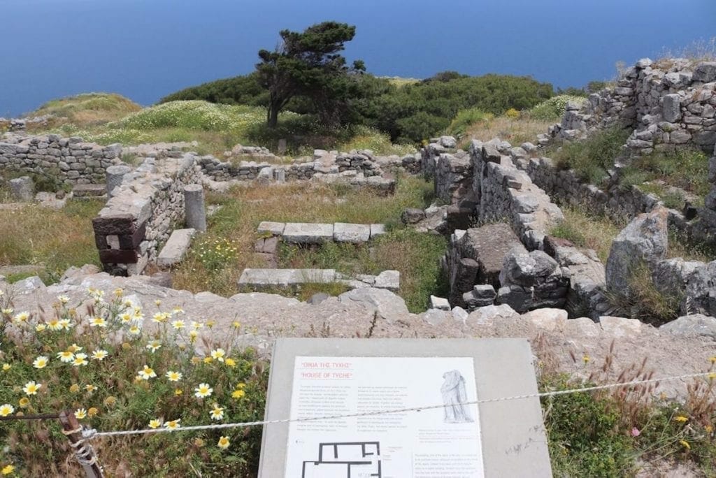 The preserved ruins of the Hellenistic and Roman phases of the city Ancient Thera, Santorini