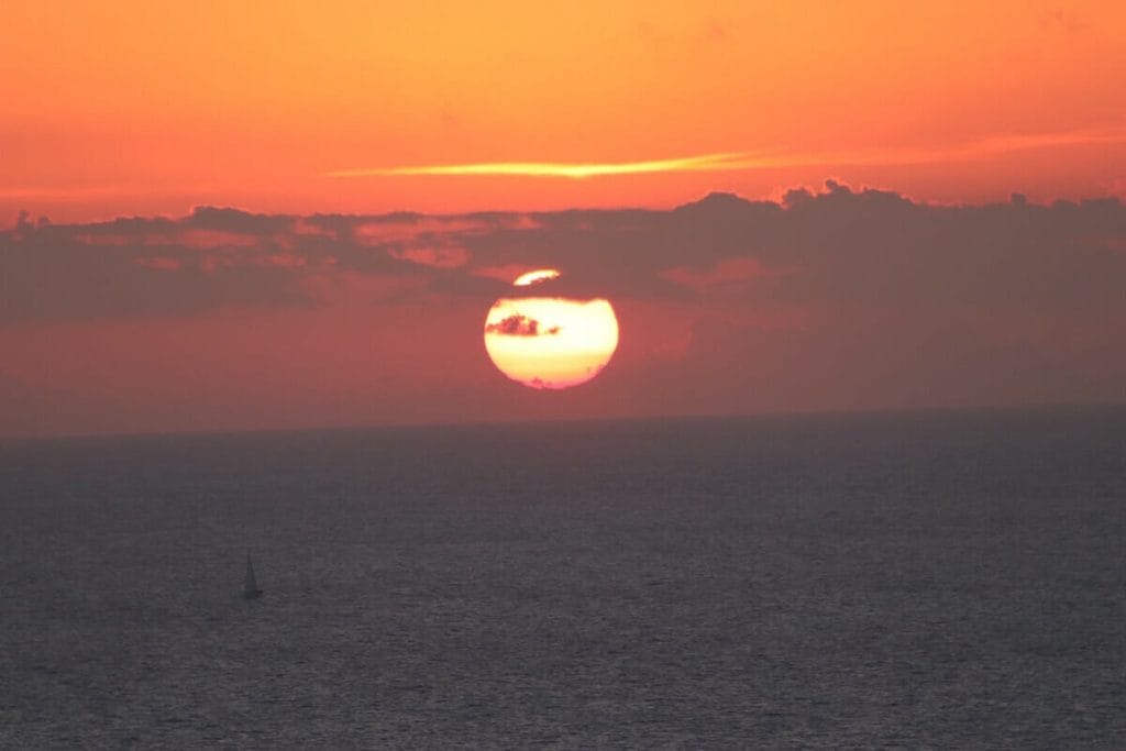 The magnificent Santorini sunset from Akrotiri Lighthouse