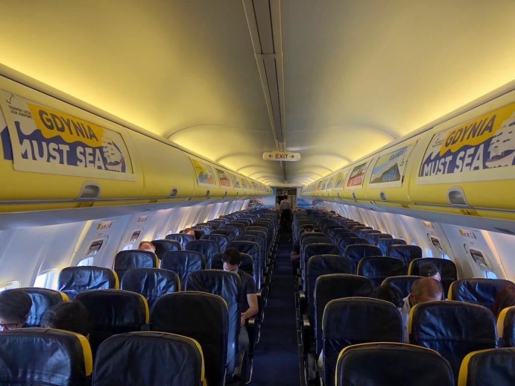 Ryanair flight during the coronavirus pandemic 