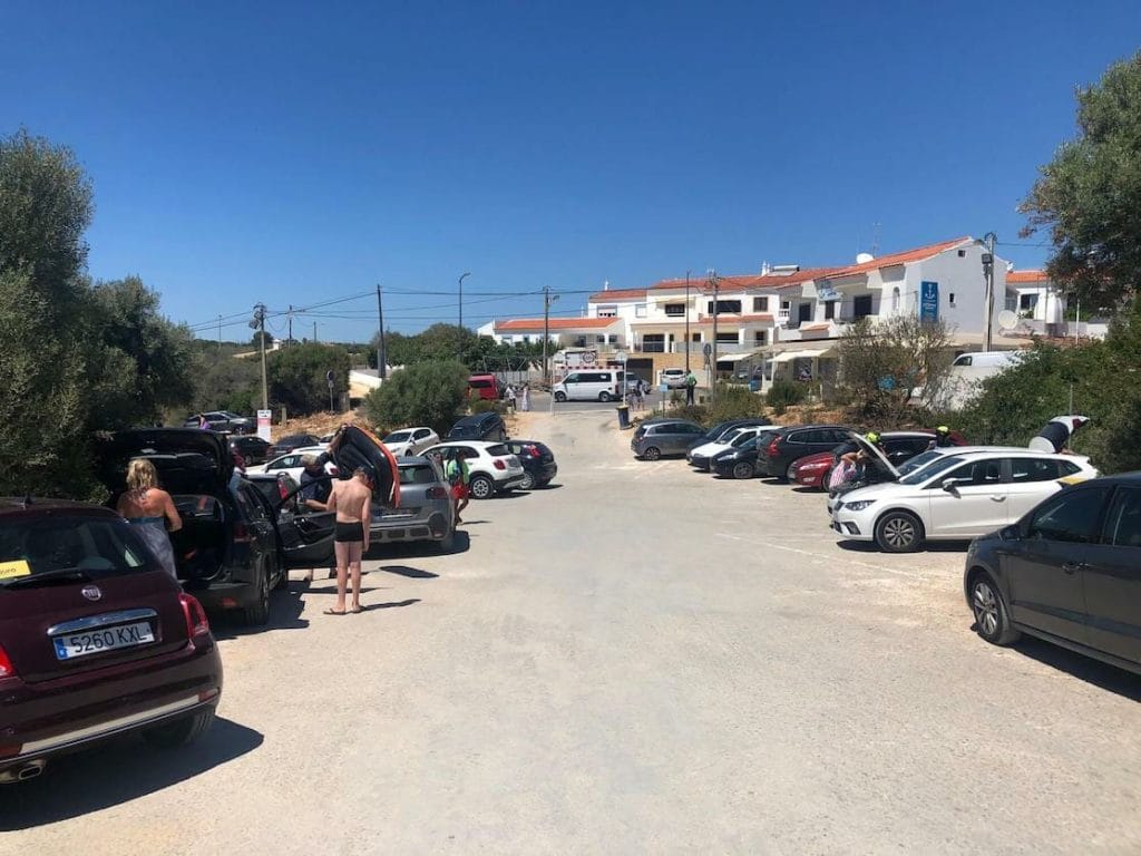 Some cars at Benagil Beach Parking