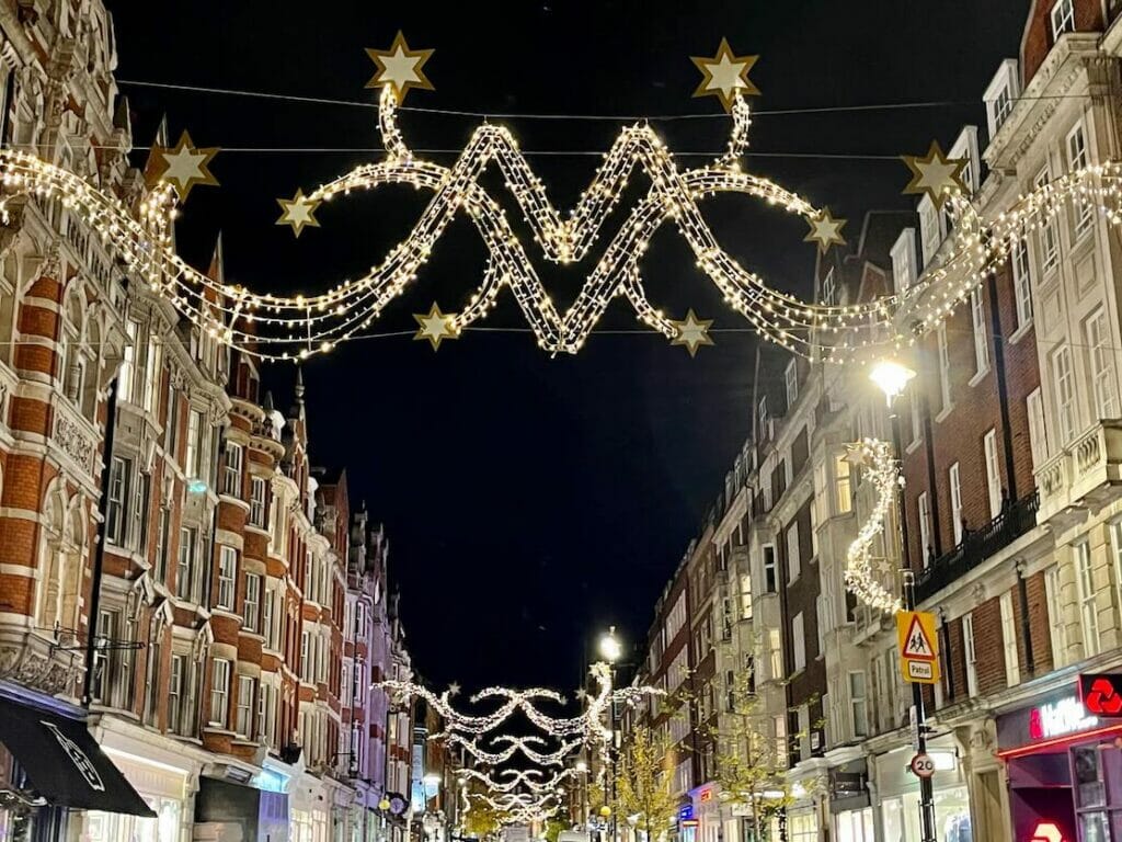 Marylebone High Street Christmas lights 2022