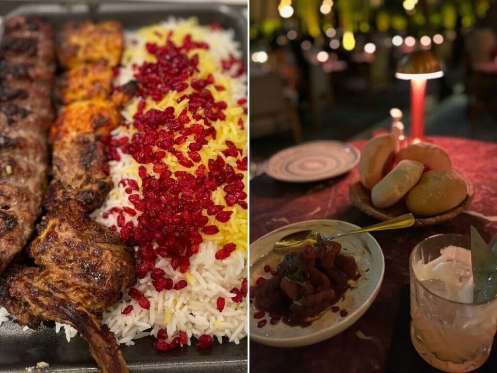 Iran Zamin special mixed grilled and Ninive tamarind chicken