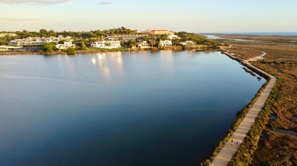 Aerial view of a section of the Ludo Trail, Faro, Portugal