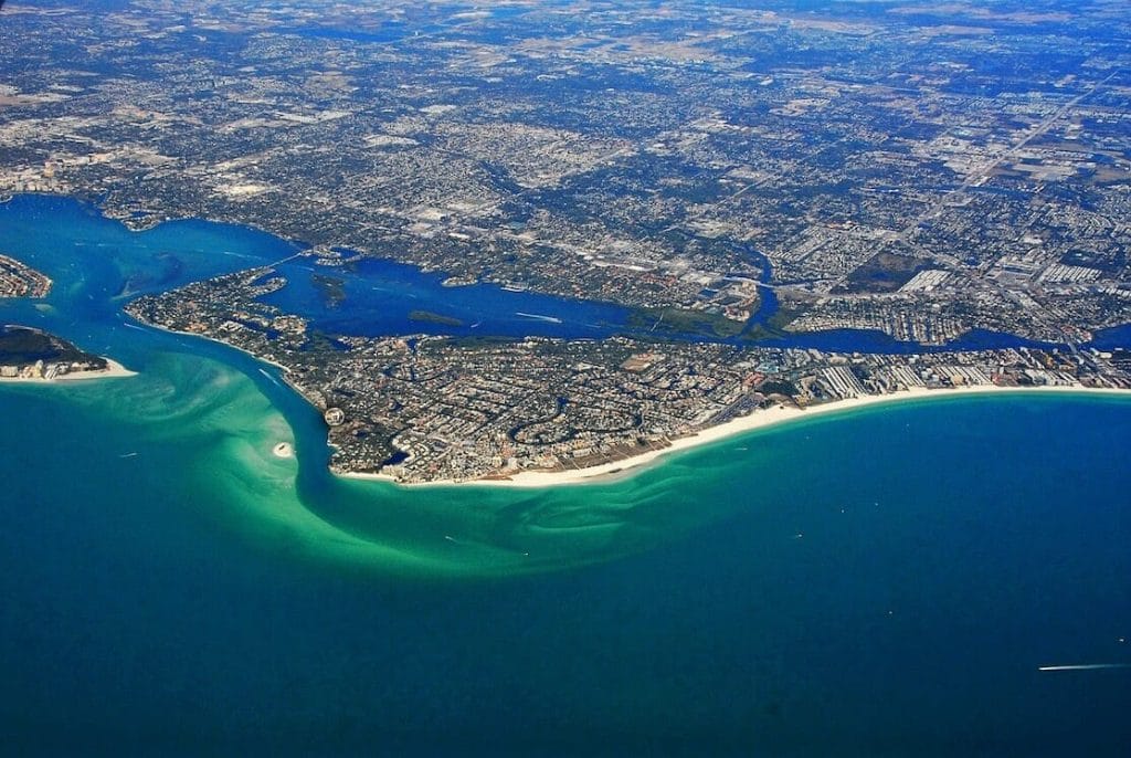 Aerial view of Siesta Key, Florida