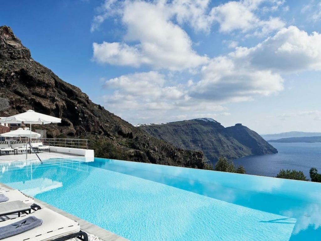 San Antonio Hotel infinity swimming pool, Imerovigli, Santorini