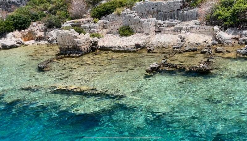 Sunken City Roman bath, Kekova Island, Turkey