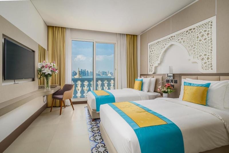 A Twin Room at Central Inn Souq Wakif, Doha, Qatar