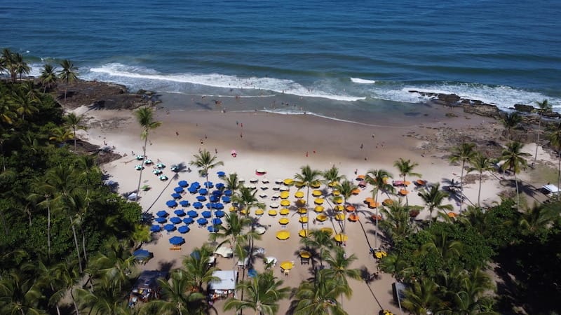 Aerial view of Praia do Resende, Itacaré, Bahia, Brazil