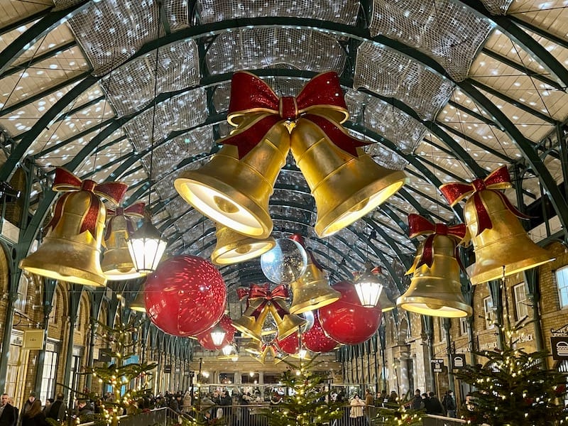 Covent Garden Christmas decorations, London, Englad