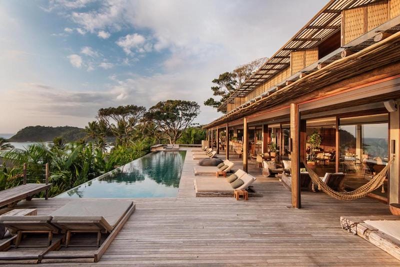 The infinity swimming pool area of Barracuda Hotel & Villas, Itacaré, Bahia, Brazil