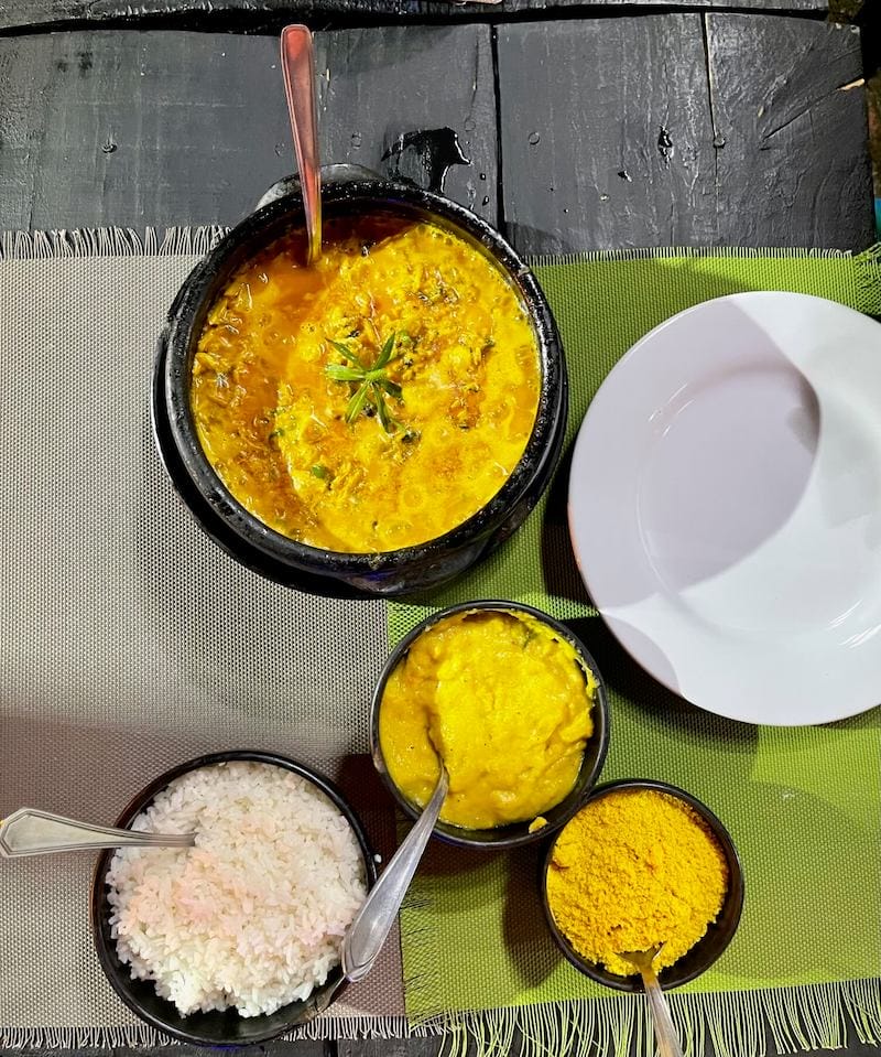 Moqueca de siri served at Restaurante Berimbau, Itacare, Brazil