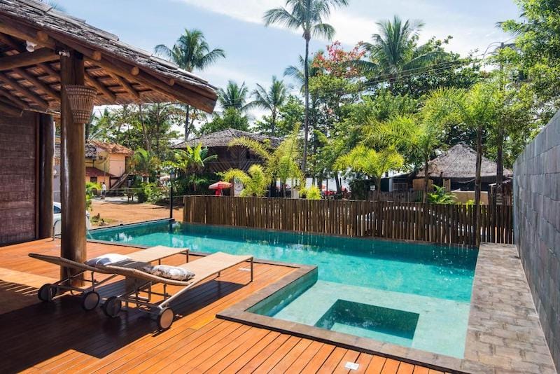 Pool area of Pousada Villa Maeva, Itacare, Bahia, Brazil