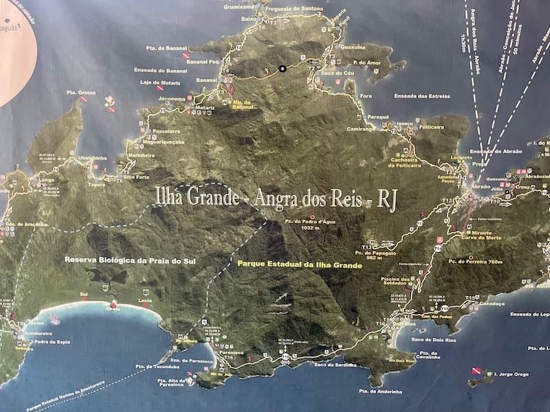 Mapa da Ilha Grande, RJ, Brasil