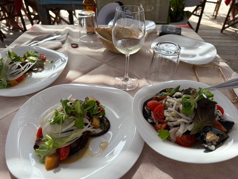 Octopus Salad served at L'Oasi Azzurra Restaurant, Teulada, Sardinia